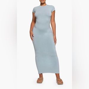 SKIMS - NEW VINTAGE T-SHIRT LONG DRESS - DENIM - SIZE 2XL